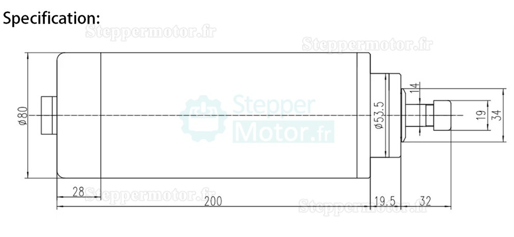 Moteur de broche cnc refroidi par air Handi JGF-F80A-1.5KW 110V/220/380 V 1,5kW 24000 tr/min, pince ER11 400hz